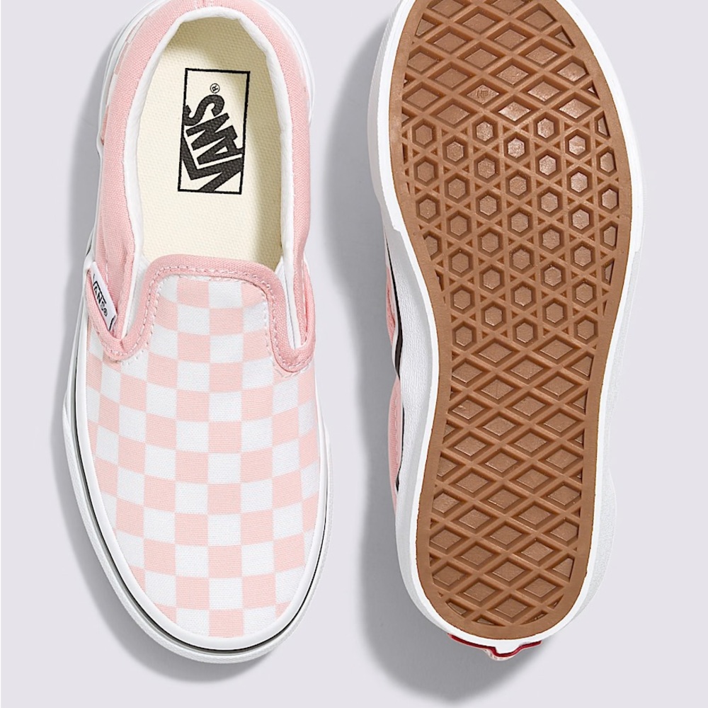 Vans Pink Checkered Slip-On Shoes